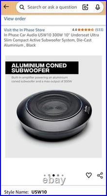 In Phase USW10 Ultra Compact Active Underseat Subwoofer Brand New Boxed