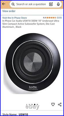 In Phase USW10 Ultra Compact Active Underseat Subwoofer Brand New Boxed