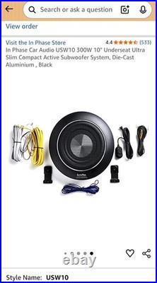 In Phase USW10 Ultra Compact Active Underseat Subwoofer Brand New Boxed