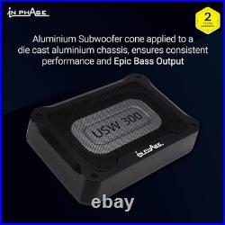 In Phase USW300 300W Underseat Subwoofer Active Car Subwoofer with Built-in