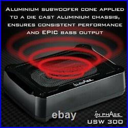 In Phase USW300 Compact Under Seat 300W Active Amplified Powered Subwoofer Sub
