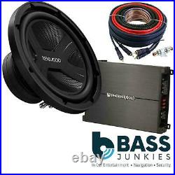 KENWOOD 10 1300 Watts Sub Phoenix Gold Amplifier & Amp Kit Bass Package