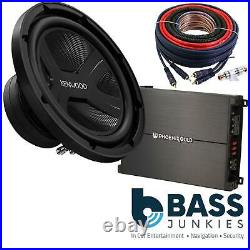 KENWOOD 10 1300 Watts Sub with 2 Channel Amplifier & Amp Kit Bass Package