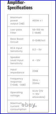 Kenwood PA-W801B 8 All in One Powered Subwoofer 400W