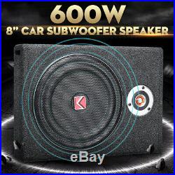 MECO 8'' 600W Car Power Amplifier Bass Speaker Under-Seat Subwoofer HiFi Slim
