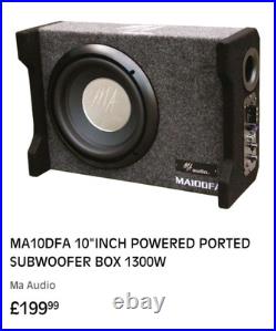 Ma100fa 10 Powered Ported Subwoofer Box 1300w