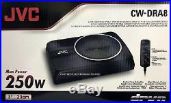 NEW JVC CW-DRA8 Compact 8 Powered Under Seat Subwoofer System, 250W MAX