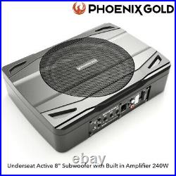 Pheonix Gold Z880 Underseat Active 8 Subwoofer with Built in Amplifier 240W