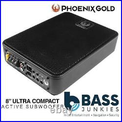Phoenix Gold 600 Watts 8? Slim Active Car Underseat Subwoofer & Amp Kit For Audi