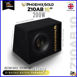 Phoenix Gold Z10AB 10 800W Max Active Subwoofer 200W RMS with Amp & Install Kit