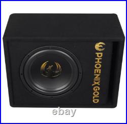 Phoenix Gold Z10AB 10 800W Max Active Subwoofer 200W RMS with Amp & Install Kit