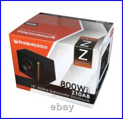 Phoenix Gold Z10AB 10 800W Max Active Subwoofer 200W RMS with Amp & Install Kit