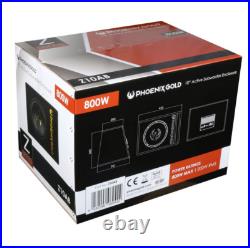 Phoenix Gold Z10AB 10 800W Max Active Subwoofer 200W RMS with Amp & Install Kit