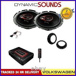 Pioneer 250W Speakers & Kenwood 150 W Active Compact Under Seat Subwoofer for VW