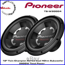 Pioneer TS-300D4 x 2 12 Inch Car Bass Sub Subwoofers 2800W Twin Subs