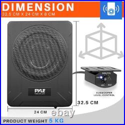 Pyle 20cm Underseat Car Subwoofer 600W Active Subwoofer with Built-in