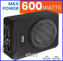 Pyle 20cm Underseat Car Subwoofer 600W Active Subwoofer with Built-in
