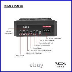Recoil SS65 6.5 Underseat Active Compact Subwoofer Amplifier 250W RMS Slim Bass