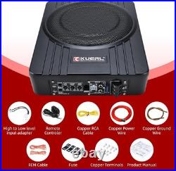 Sleek 10 Inch 600W Under Seat Subwoofer with Easy Installation & Remote Control