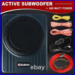 Sleek 10 Inch 600W Under Seat Subwoofer with Easy Installation & Remote Control