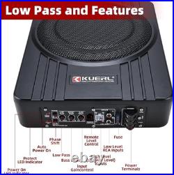 Sleek 10 Inch 600W Under Seat Subwoofer with Easy Installation & Remote Control