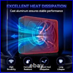 Slim Subwoofer, 10 800W, Built-in Car/Track Audio Amplifier Blue Ambient Light