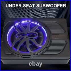 Slim Underseat Powered Car Subwoofer 10in 800W With LED Atmosphere Light