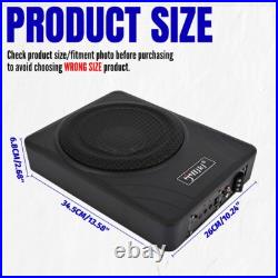 UK 10'' Car Subwoofer Active Underseat Bass Box Audio Sub Speaker Amplifier 600W