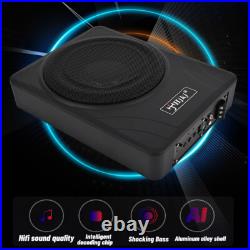 UK 10'' Car Subwoofer Active Underseat Bass Box Audio Sub Speaker Amplifier 600W