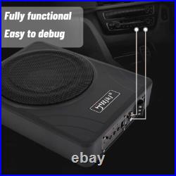 UK 10'' Car Subwoofer Active Underseat Bass Box Audio Sub Speaker Amplifier 600W