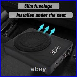 UK 10'' Car Subwoofer Active Underseat Bass Box Audio Sub Speaker Amplifier 600W