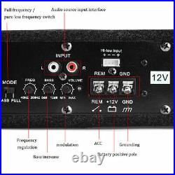 Underseat Car Subwoofer Speaker Audio Sub Speaker Active Amplifier 8'' 800W 12V