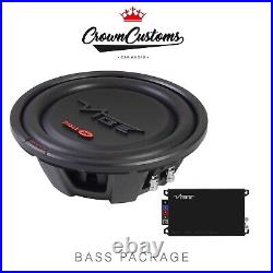 Vibe 10 Inch Bass Pack Slim Car Subwoofer 900 Watts Max Sub+amplifier Car Audio