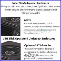 Vibe Slick Car Slim 900w OptiSound Auto 8 Active Compact Subwoofer Bass Sub Box