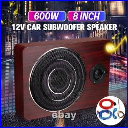Woofer Power Speaker Amplifier Bass HiFi Slim 8in 600W Car Under-Seat Subwoofer